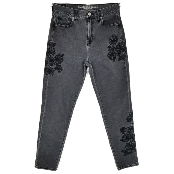 american eagle floral mom jeans